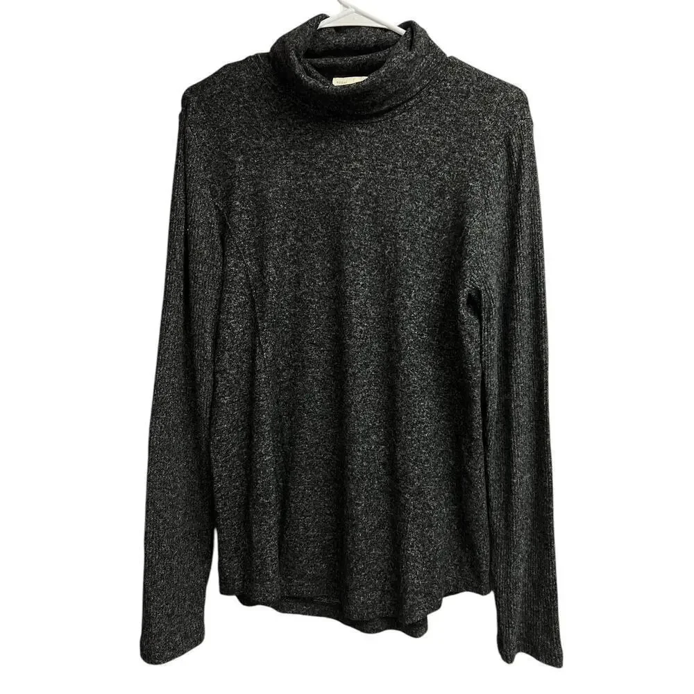 Saturday Sunday Anthropologie Turtleneck Grayish Black Stretchy Medium - Picture 1 of 9